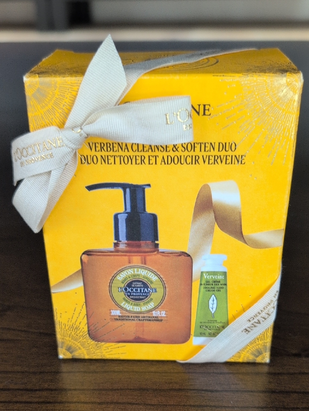 L'OCCITANE Verbena Hand Soap & Lotion Duo - Yellow with Cream Bow